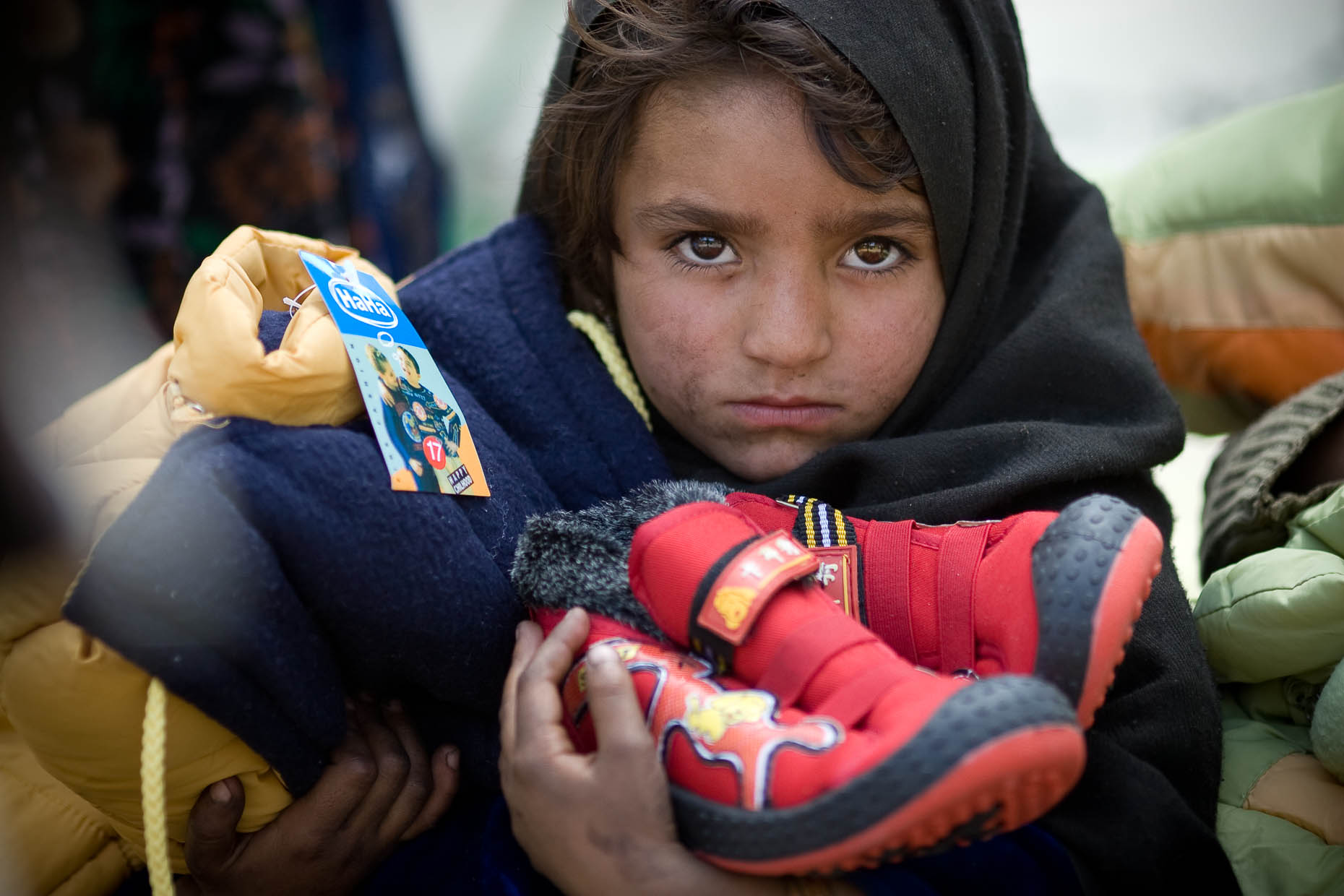Girl-receives-humanitarian-aid
